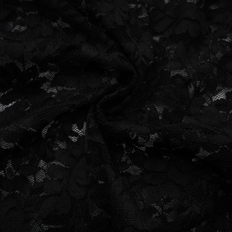 Virginia Black Chantilly Lace Gown Bow Trim Slip Dress