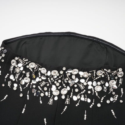 Vittoria Black Crystal Embellished Mini Dress