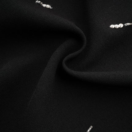 Vittoria Black Crystal Embellished Strapless Mini Dress