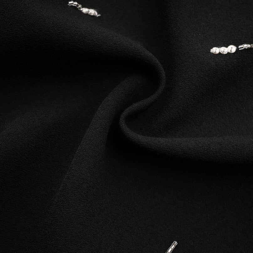 Vittoria Black Crystal Embellished Strapless Mini Dress