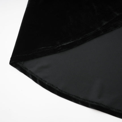 Vittoria Black Velvet Maxi Dress with Open Back Bow Detail and Faux-Pearls