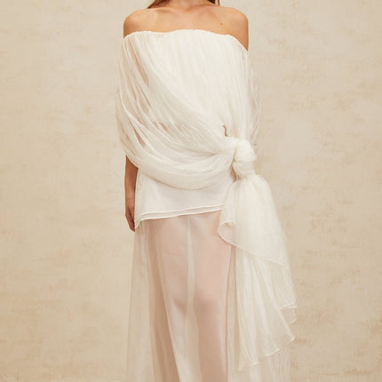 Vittoria White Tulle Top Skirt Set