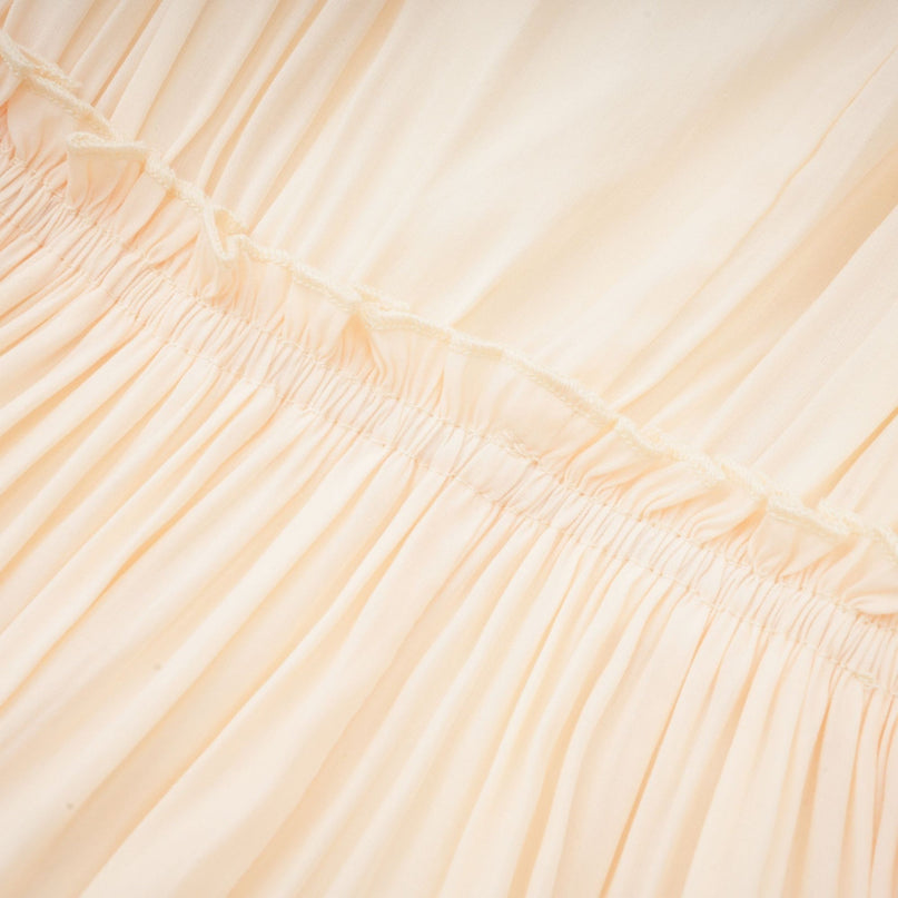 Vivian Neutrals Midi Dress V-neck Ruffled Cape Elasticated Waistband Shift Style Emulation Silk