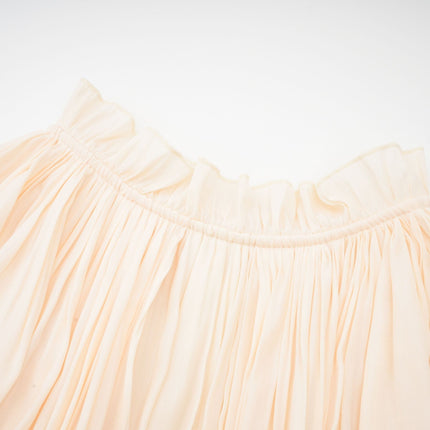 Vivian Neutrals Shift Dress with Ruffled Detailing and Cape Design