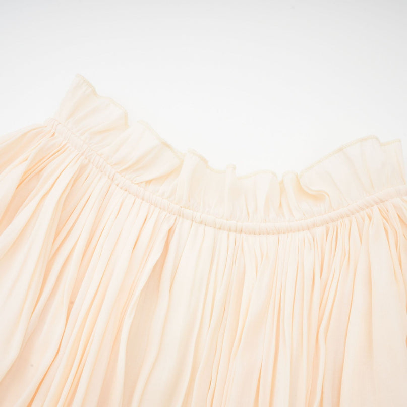 Vivian Neutrals Shift Dress with Ruffled Detailing and Cape Design