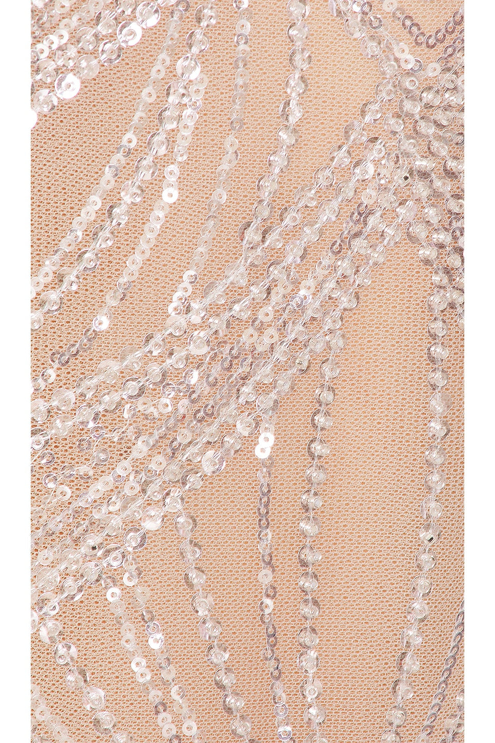 White Caitlin Bridal Dress with Mesh Overlay and Sequin Detail