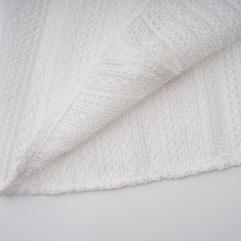 White Crochet Knit Sleeveless Puff Skirt Midi Dress