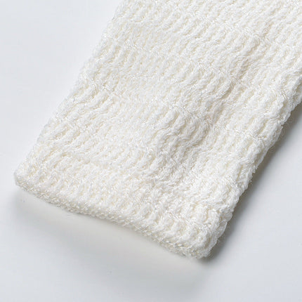 White Long Sleeve Flared Hem Fitted Dress with Gold Accents