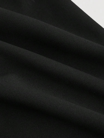 Wide Leg Pants With Lace Hem And Front PleatsUniformBaggy Wide Leg Office Wear Business Casual Work