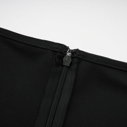 Winter Black Logo Motif Flared Winter Skirt