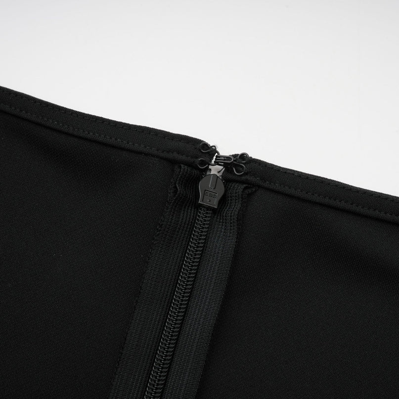 Winter Black Logo Motif Flared Winter Skirt