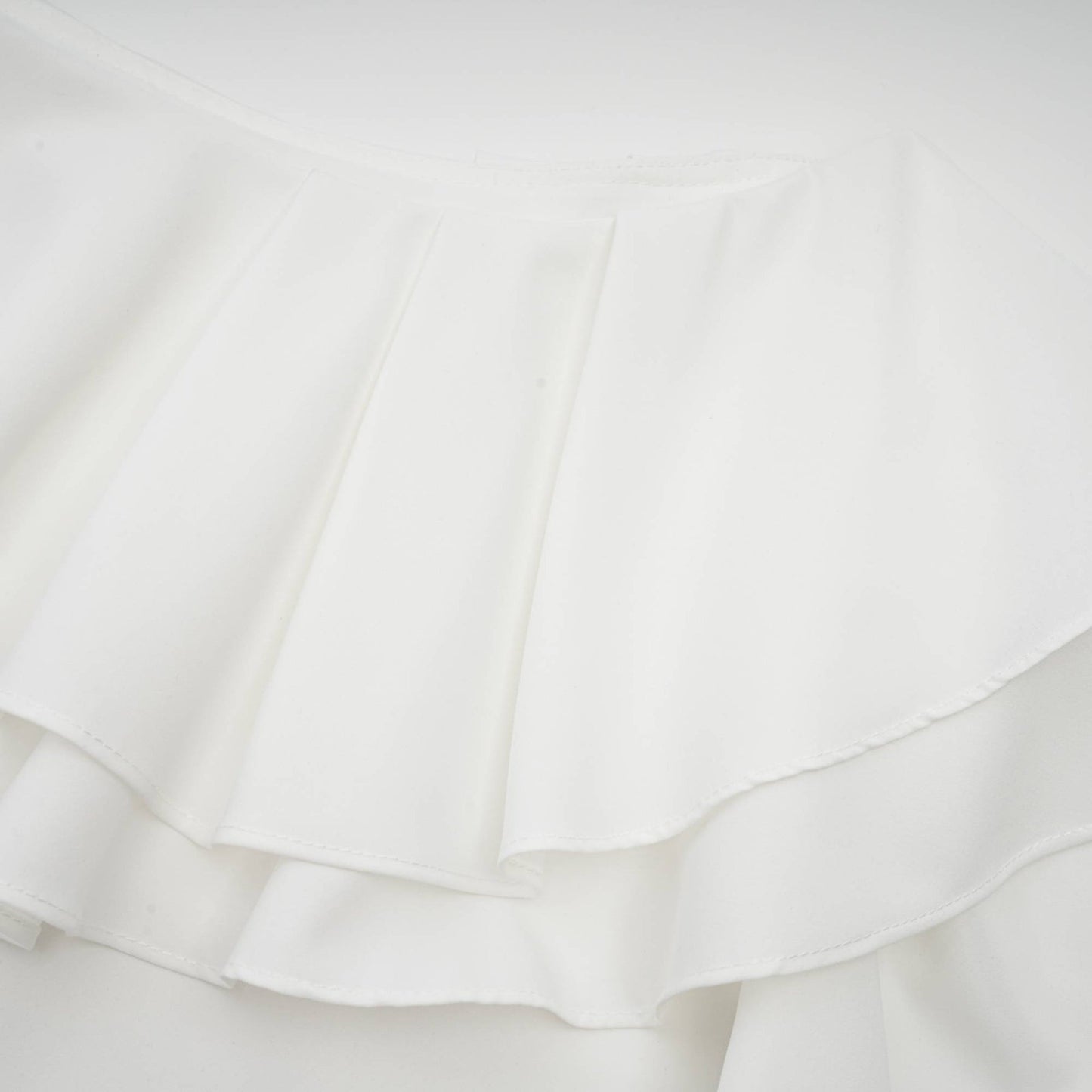 White Blouse with Flowy Silhouette and Delicate Embroidered Flowers