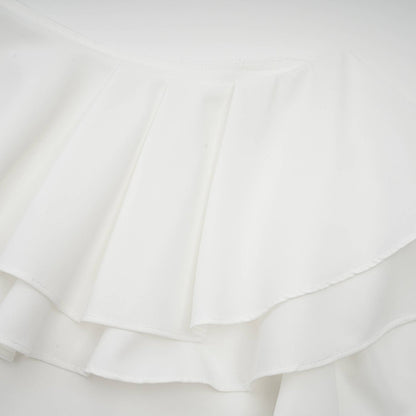 White Blouse with Flowy Silhouette and Delicate Embroidered Flowers