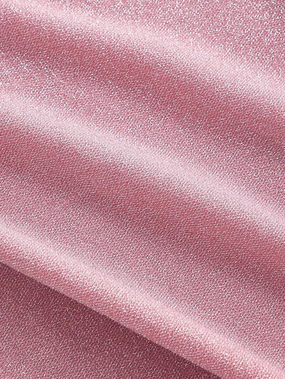 Women Pink Pleated Bust Fishtail Hem Long DressBeach Women Outfits New Year Party DressNew Year Eve