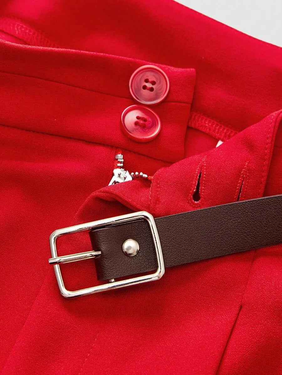 Women Solid Color Straight Leg Casual Pants