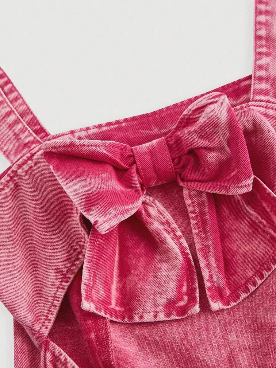 Women Wide Leg Loose Casual Versatile Denim Bib Pants