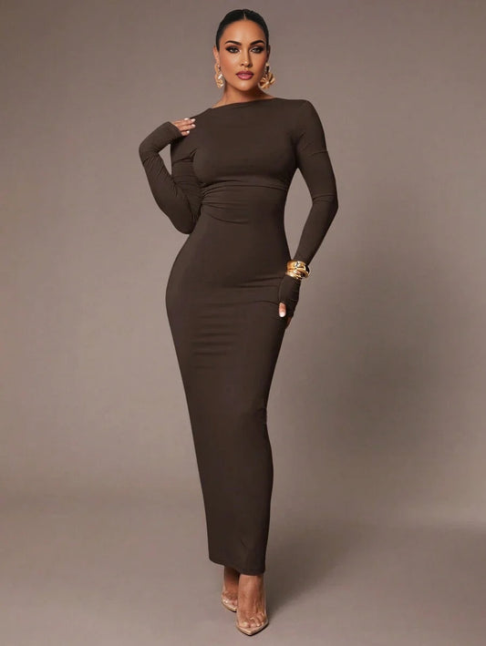 Womens Basic Inner Wear Slate Grey Sexy Deep Back CutOut Waist Ruched Fitted SkinFriendly Floor