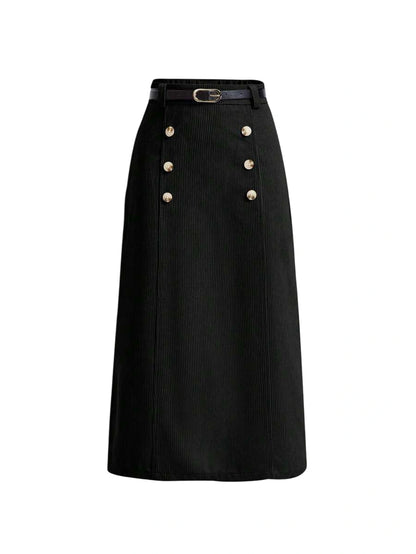 Womens Casual Button Detail ALine Skirt
