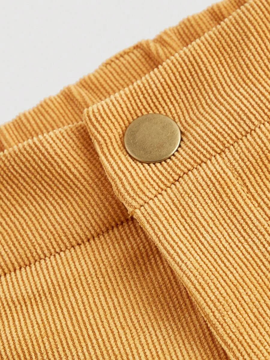 Womens Casual Solid Color Straight Corduroy Pants Back To School Clothes Work Brunch School Clothes
