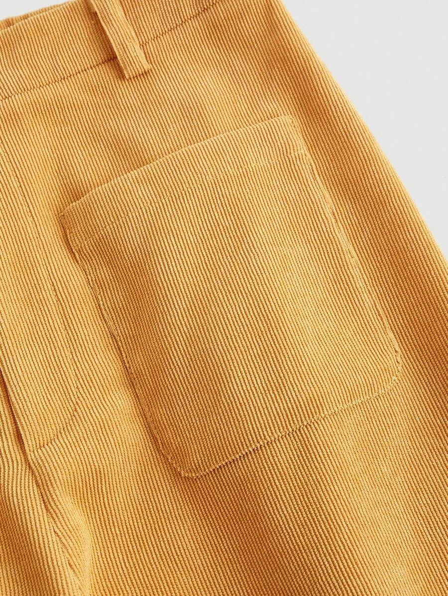 Womens Casual Solid Color Straight Corduroy Pants Back To School Clothes Work Brunch School Clothes