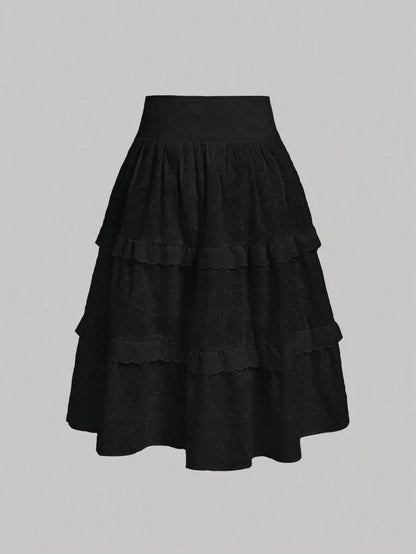Womens Crisscross Strap Hollow Out Embroidery SkirtLong White Skirt