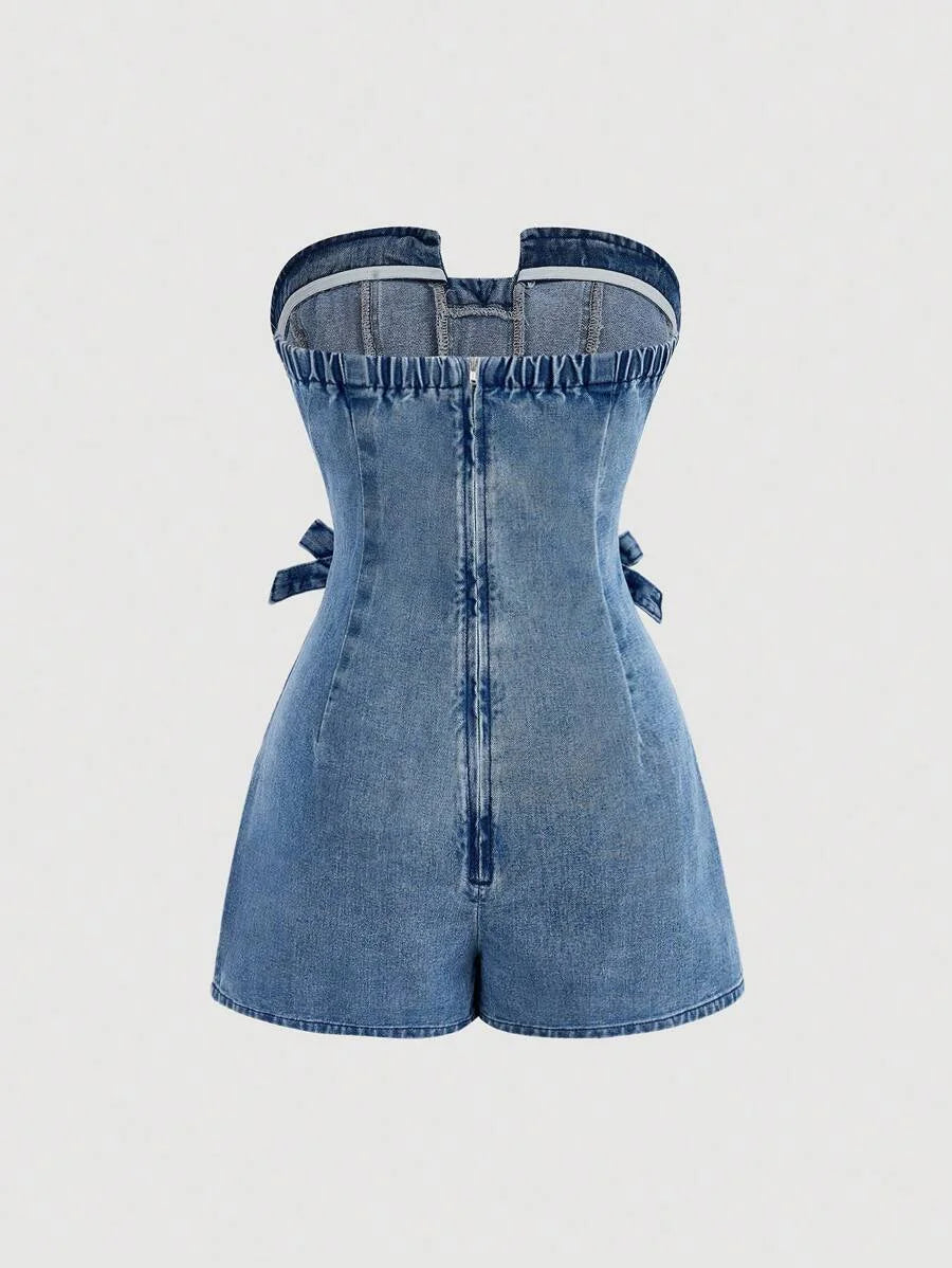 Womens Denim Suspender Pants amp Jumpsuit Minimalist Casual Everyday Wear