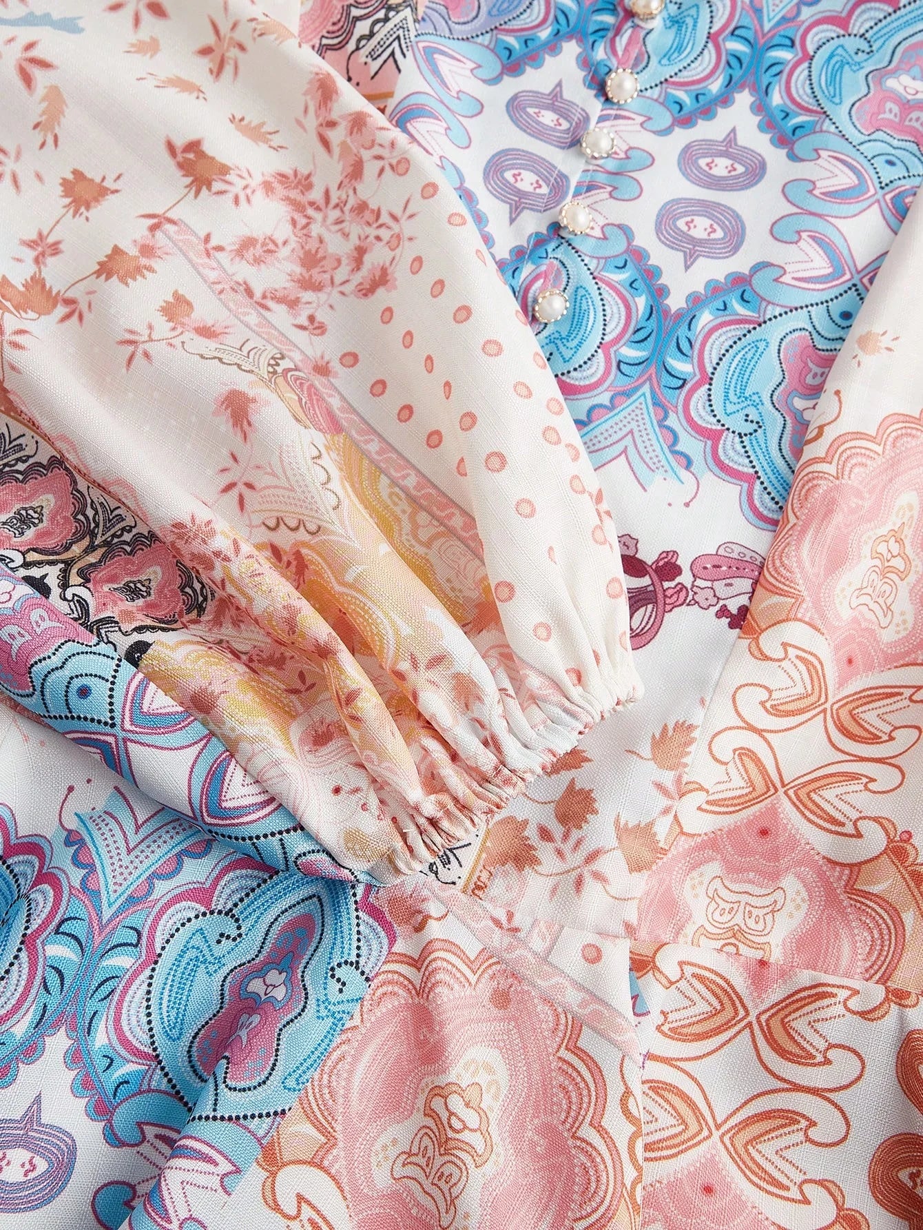 Womens Elegant Floral Print MidLength Dress Suitable For SpringAutumn