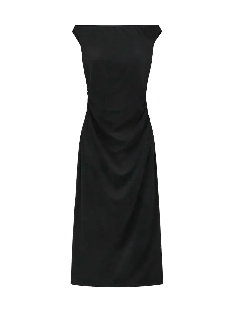 Womens Elegant Solid Off Shoulder Dress Summer