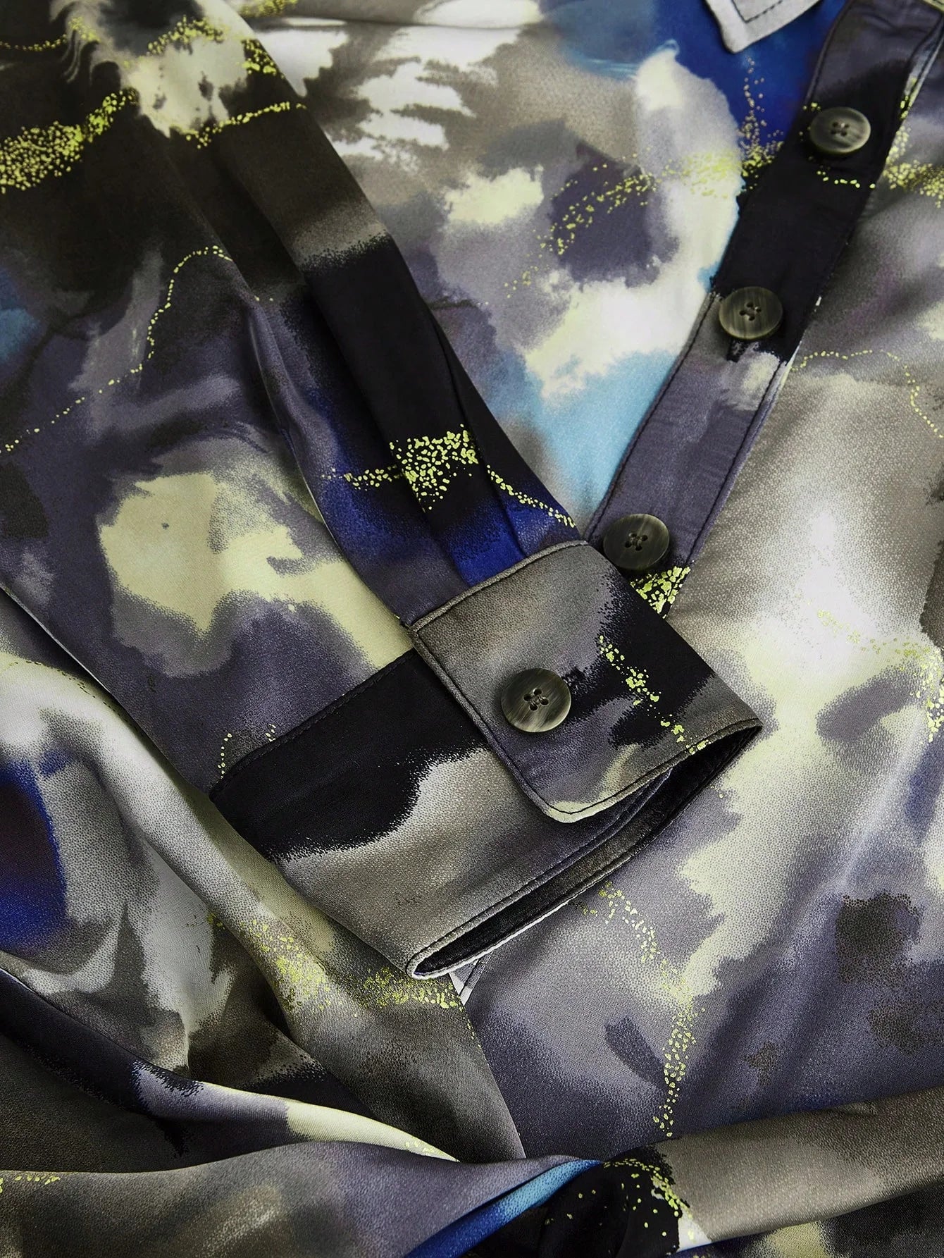 Womens Fashionable Elegant Tie Dye Foil Print Twist Waist Chiffon Dress Floral Dress Spring Outfits