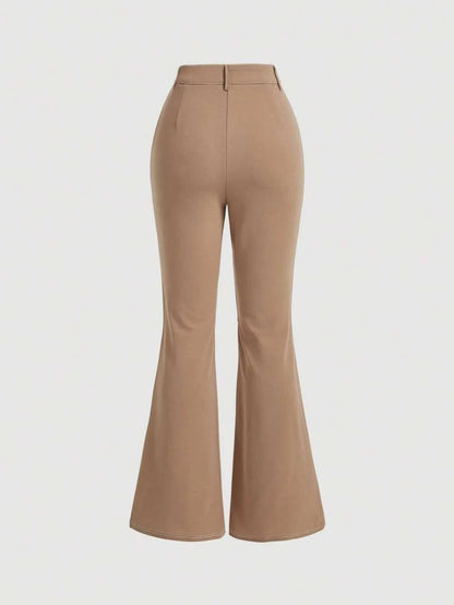 Womens Flared Pants With Side Slit Design