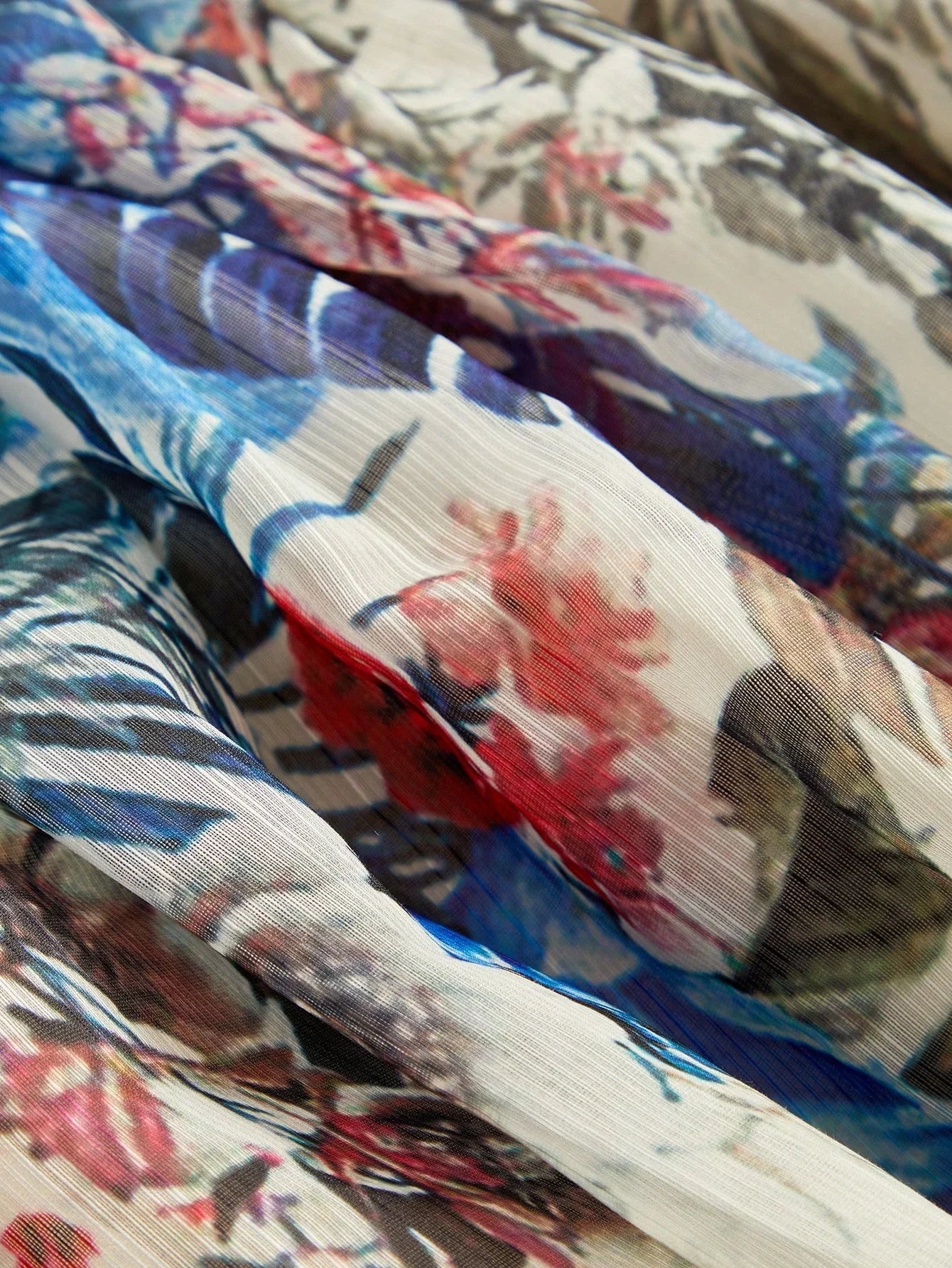 Womens Floral Print Lantern Sleeve VNeck Elegant Dress With Waist Drawstring Ideal For Valentines