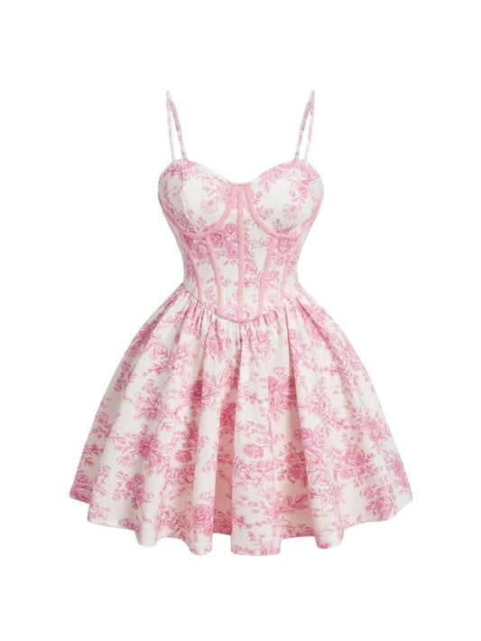 Womens Floral Printed Spaghetti Strap Dress