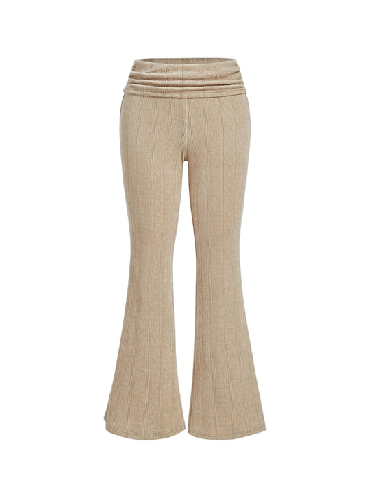 Womens Jacquard Pattern Low Waist Flare Leg PantsHallowed CostumesLow Rise Flare LeggingsWinter