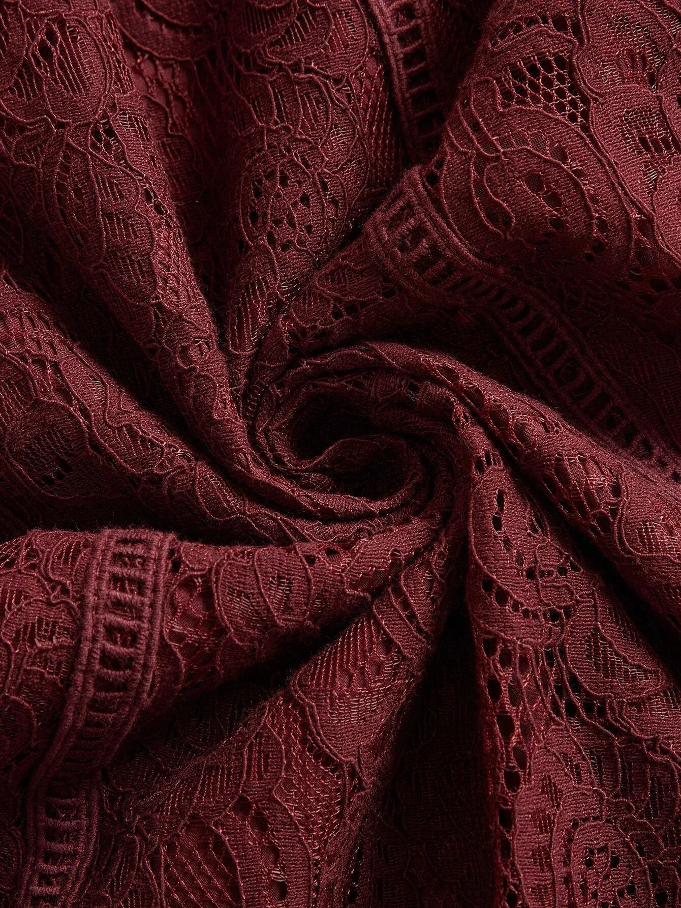 Womens Long Sleeve Lace Burgundy Dress Maxi Women Outfit
