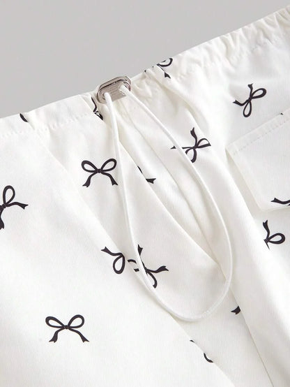 Womens Low Waist Cargo Pants With Pocket amp Butterfly Print Spring BreakSummer Outfits For