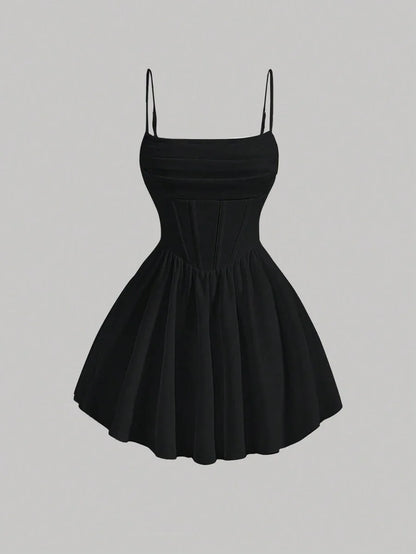 Womens Pleated Waist Cami DressSummer DressesSun Dress Spring Clothes