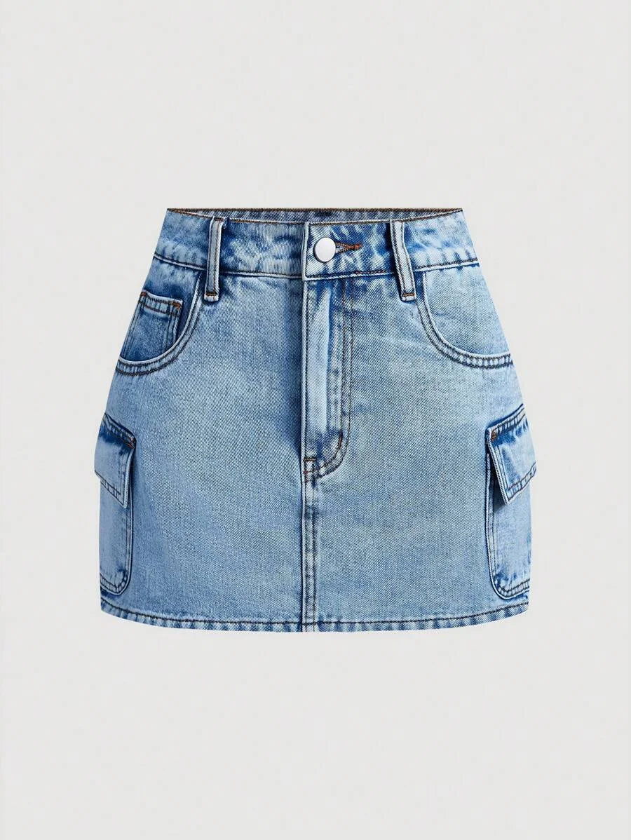 Womens Simple Button Front Pocket Denim Shorts Casual Daily Wear