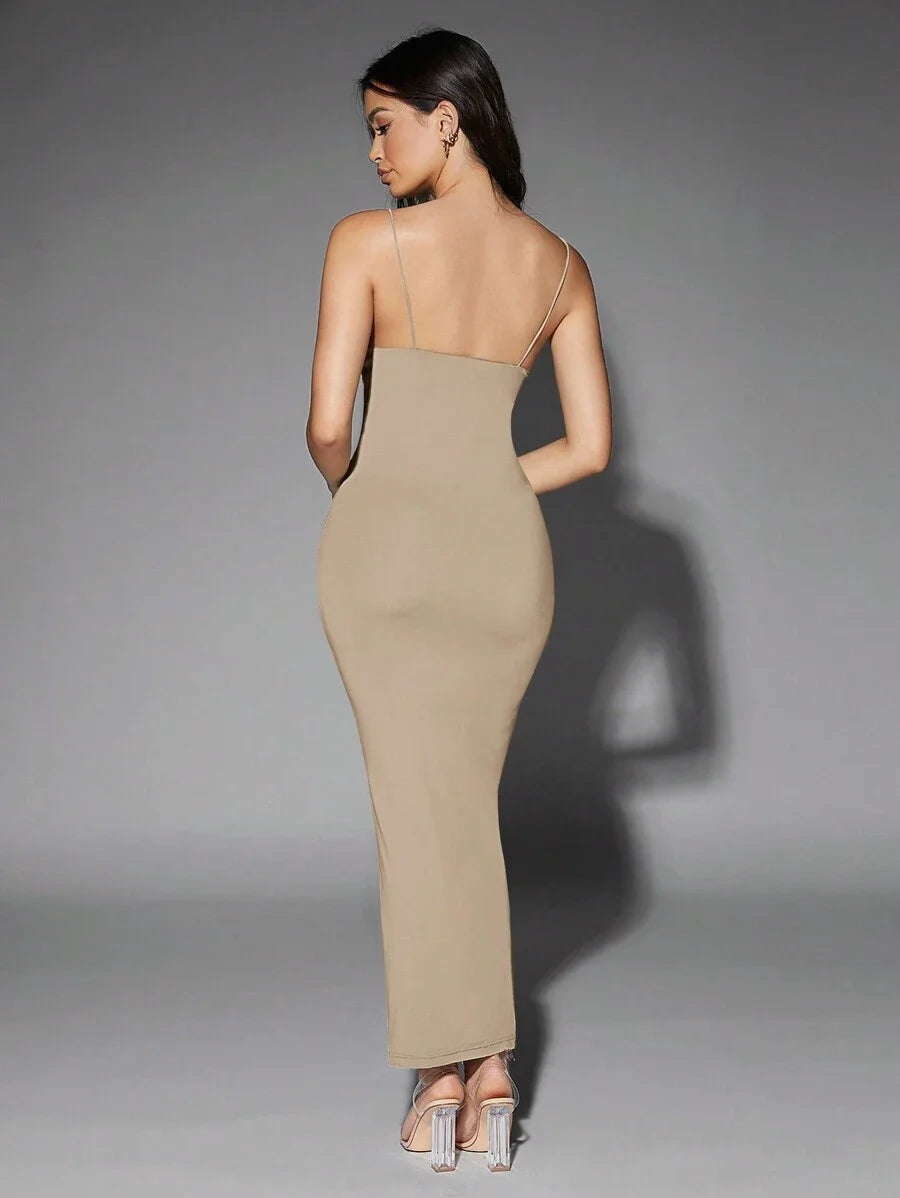 Womens Slim Fit Spaghetti Strap Dress