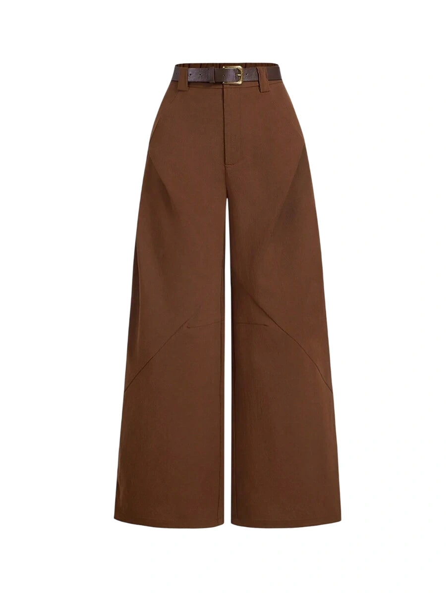 Womens Solid Color Pleated Wide Leg Autumn PantsKhaki Women Pants Women Dress Pants Womens Solid
