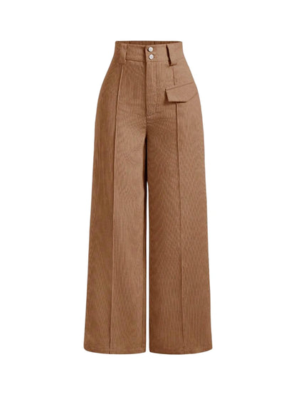 Womens Solid Color Pleated Wide Leg PantsCamel Women PantsWide Leg Women PantsCargo Women