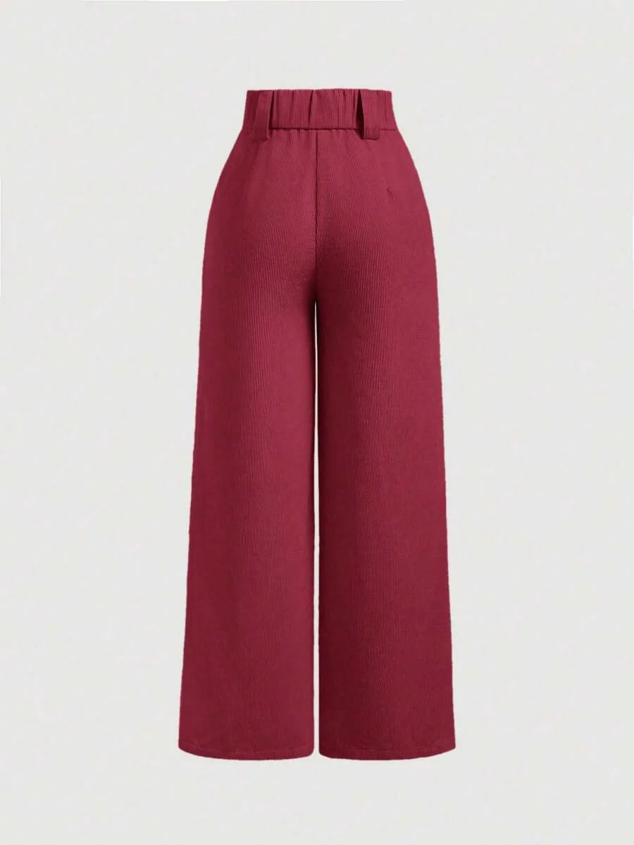 Womens Solid Color Pleated Wide Leg PantsKhaki Women PantsWide Leg Women PantsCargo Women