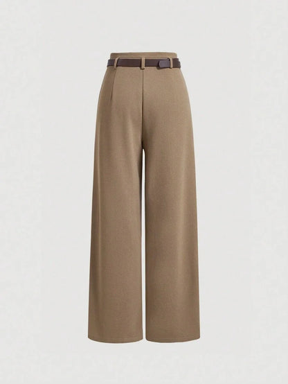 Womens Solid Color Simple Daily Style Long Pants