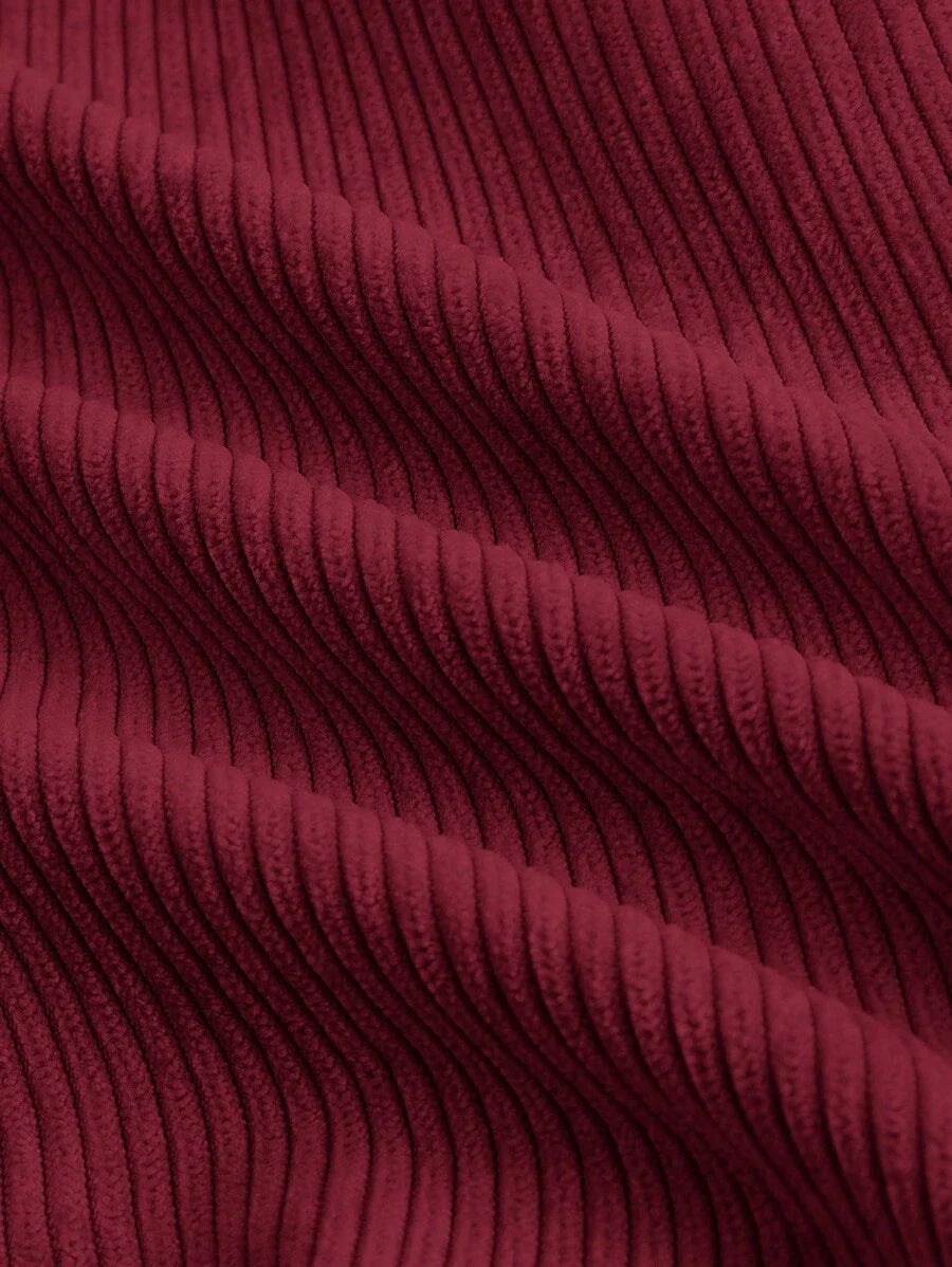 Womens Solid Color Vintage Simple Daily Corduroy Rib PantsKhaki Women PantsWide Leg Women Pants