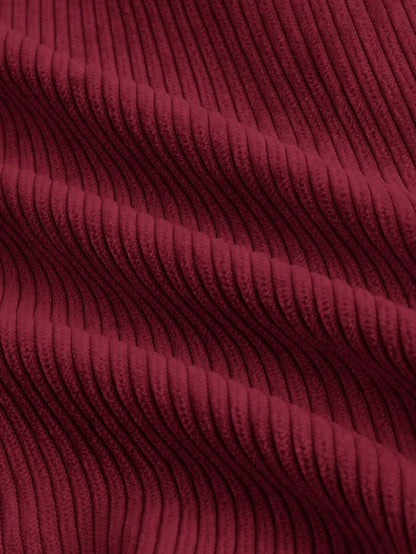 Womens Solid Color Vintage Simple Daily Corduroy Rib PantsKhaki Women PantsWide Leg Women Pants