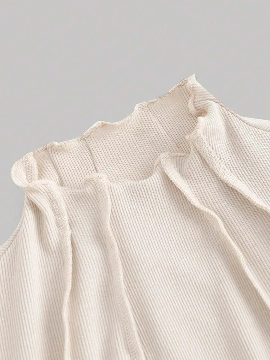 Womens SolidColored Stitch Decoration Slim Fit Stand Collar Spring Dress