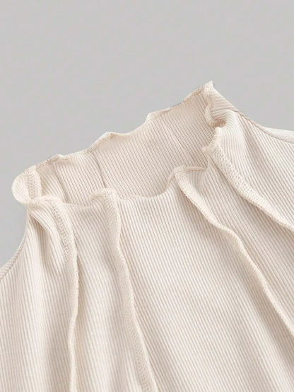 Womens SolidColored Stitch Decoration Slim Fit Stand Collar Spring Dress