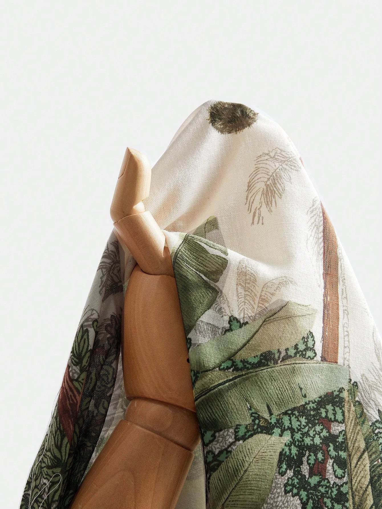 Womens Spring VNeck Long Sleeve Bead Decor Placement Print Long Dress