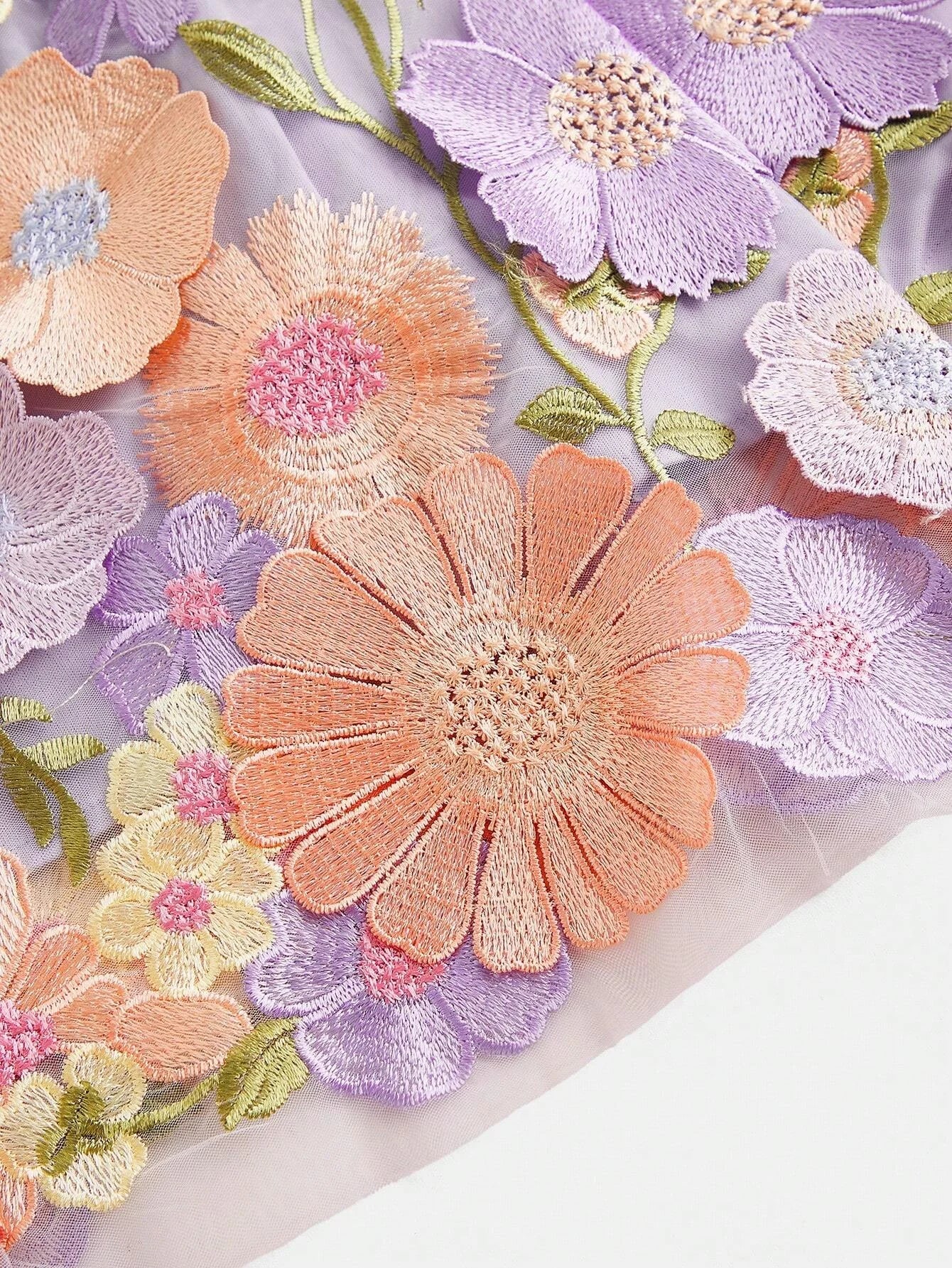 Womens Square Neck Elegant Embroidery Floral Handcrafted ALine Dress Printed Asymmetric Cutting