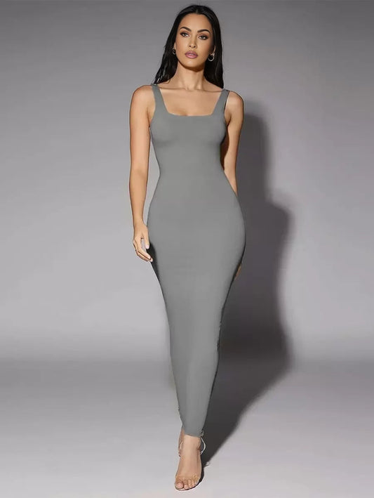 WomenS Square Neckline Bodycon Dress