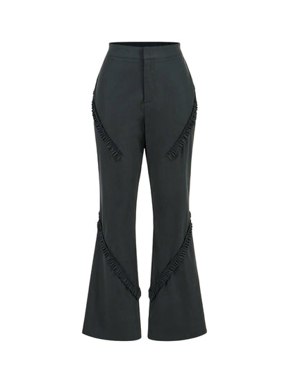Womens Sweet Ruffle Hem Long Pants Summer